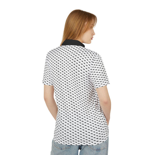 Manitoulin Island Pattern Unisex Polo Shirt - Golf Black and White, Men Women Golfing Tee, Golf Lover Gift, Island Print Polo, Golf