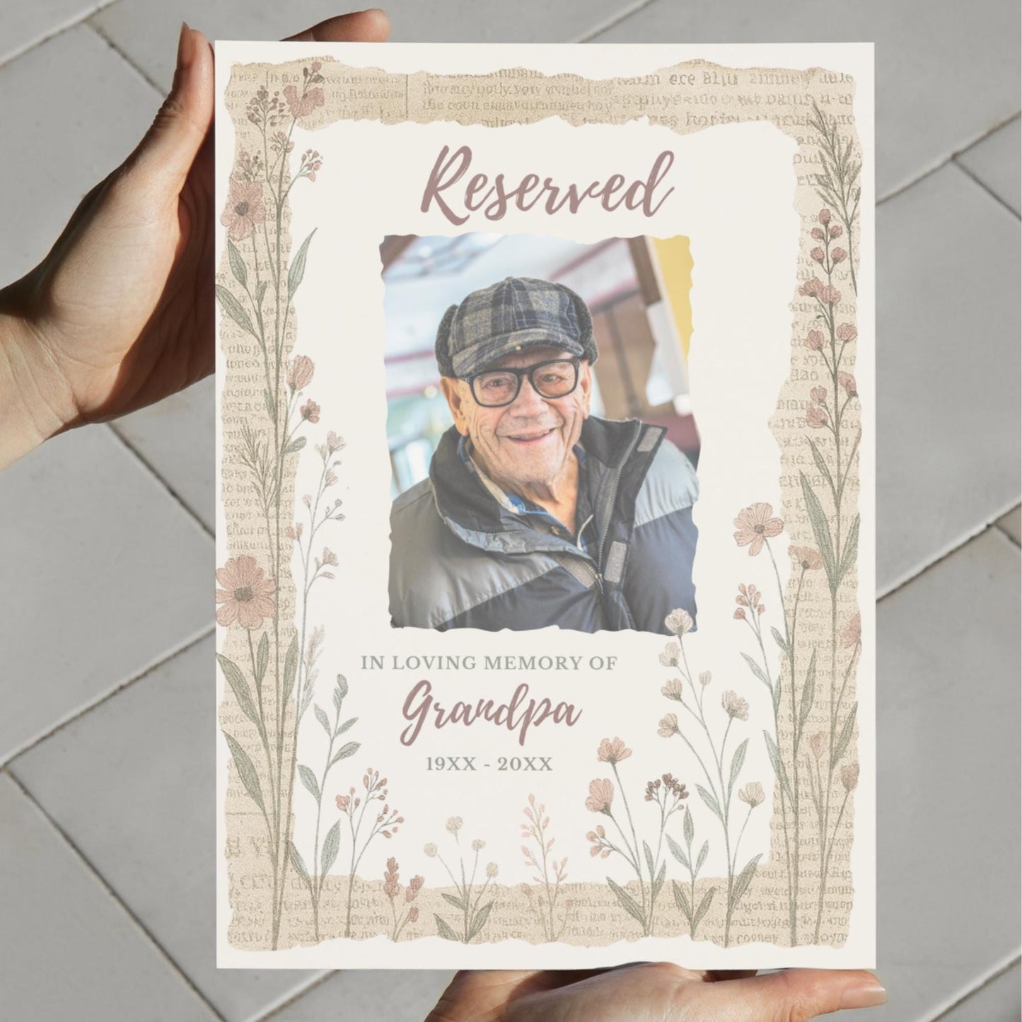 Rustic Wildflower, Newspaper, Wedding Invitation