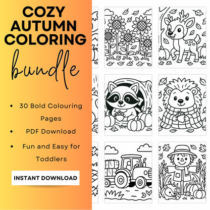 Vibrant Autumn Vibes Coloring Book - Get Cozy and Color Away