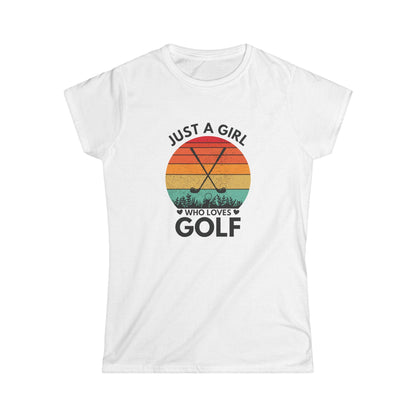 Just a Girl Who Loves Golf Women's Tee - Perfect Gift for Golf Enthusiasts, Sports Lovers, Summer Vibes, Fashionable Casual Wear, [...]