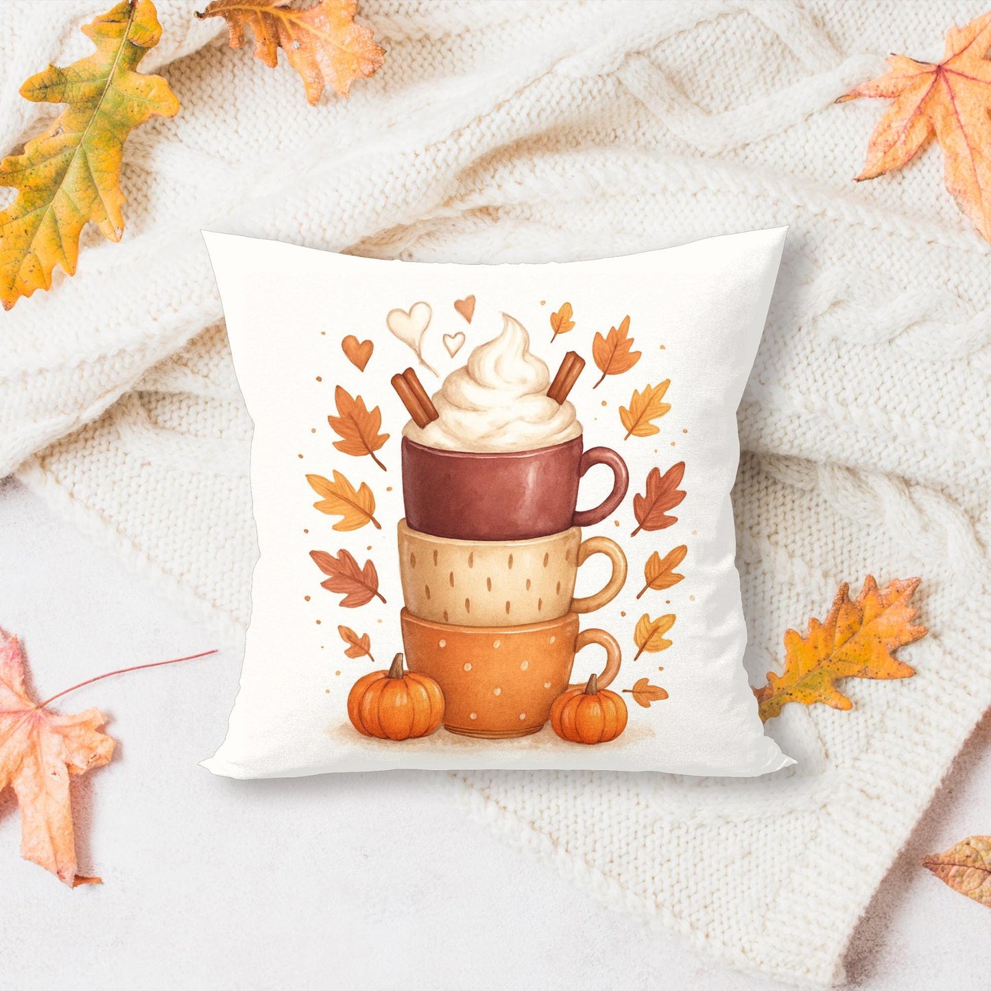 Printable Autumn Wall Art Bundle – Cozy Fall Decor – Pumpkin Boots, Mug Stack, Mailbox and Ladder – JPEG & PNG – Instant Download