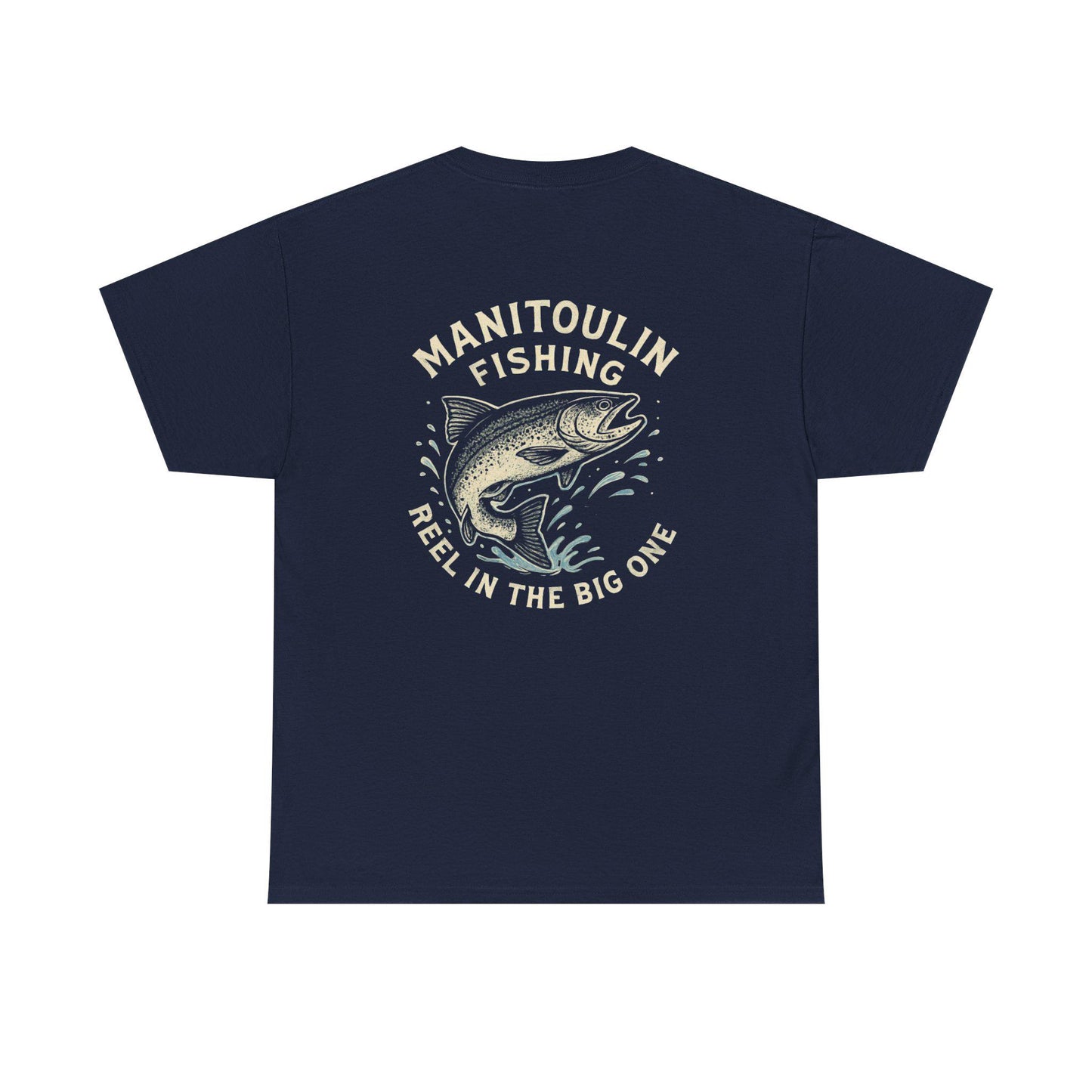 Manitoulin Fishing Unisex Heavy Cotton Tee, Fishing Shirt, Outdoor Apparel, Nature Lover Gift, Summer Wear, Casual Fishing Tee