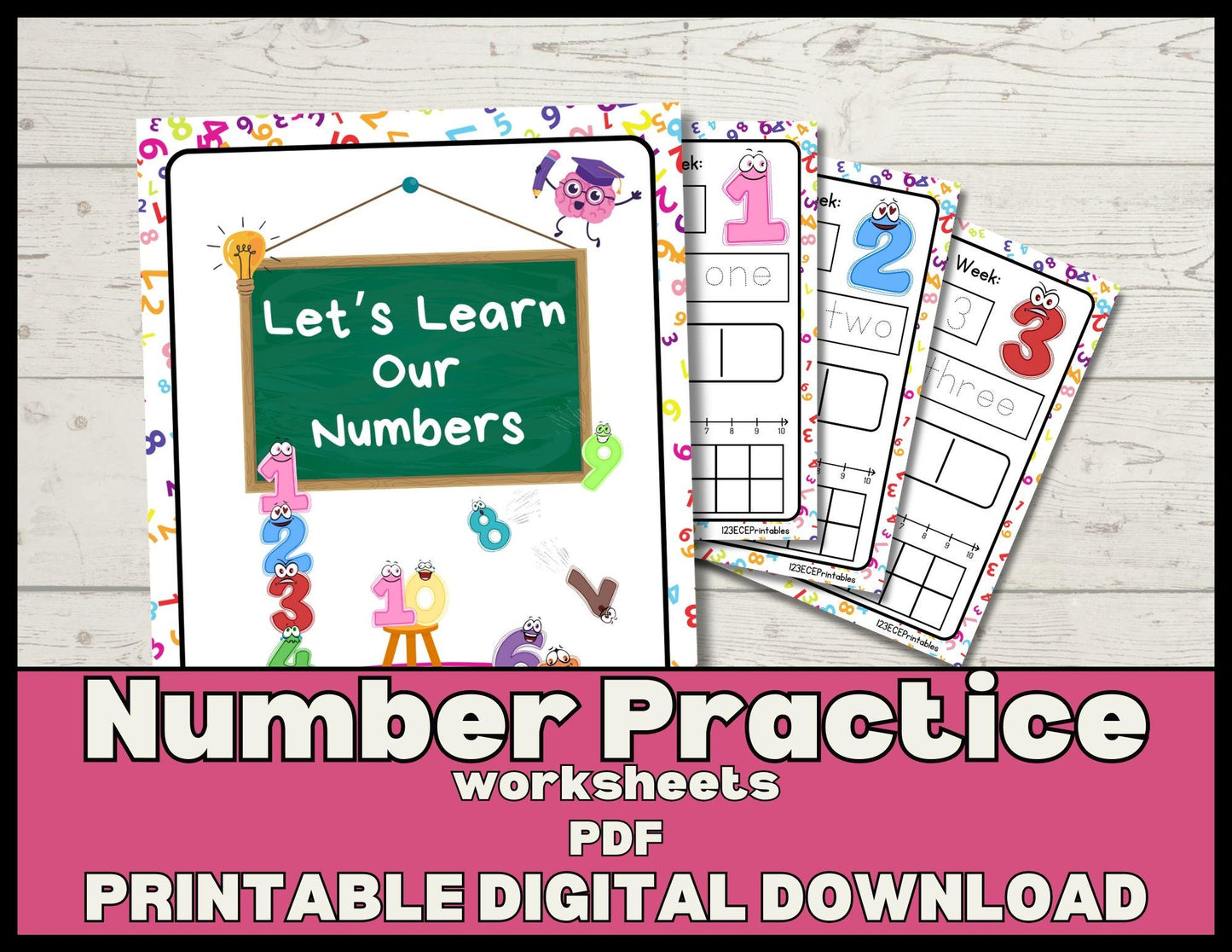 Counting Adventure: Number Recognition Worksheets for Early Learners - Printable Bundle