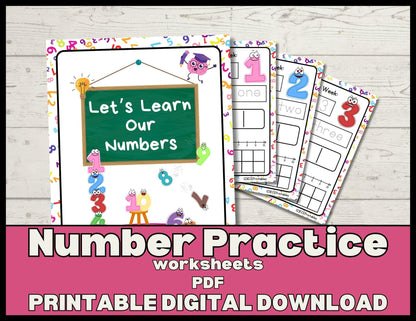 Counting Adventure: Number Recognition Worksheets for Early Learners - Printable Bundle