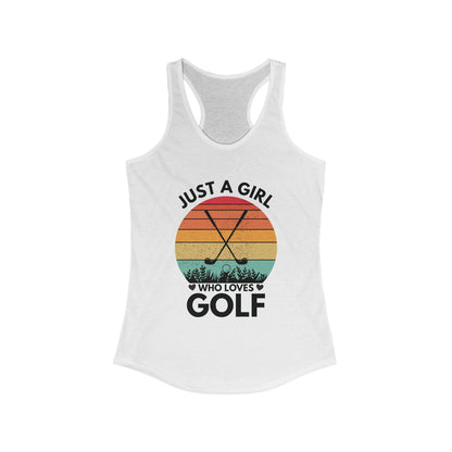 Retro Golf Lover Racerback Tank, Perfect for Golf Lovers, Summer Casual Wear, Gift for Her, Outdoor Activities
