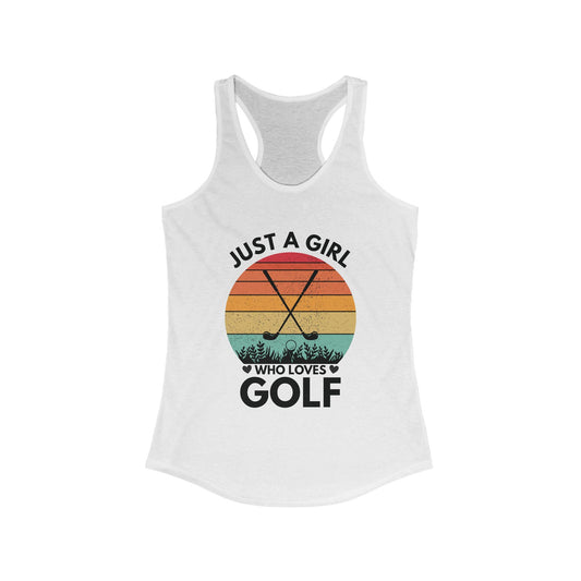 Retro Golf Lover Racerback Tank, Perfect for Golf Lovers, Summer Casual Wear, Gift for Her, Outdoor Activities
