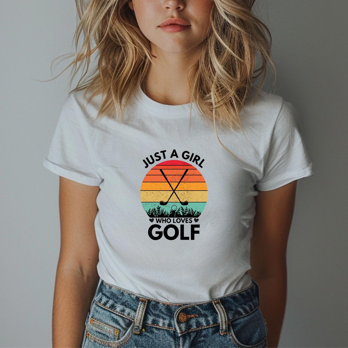 Just a Girl Who Loves Golf Women's Tee - Perfect Gift for Golf Enthusiasts, Sports Lovers, Summer Vibes, Fashionable Casual Wear, [...]