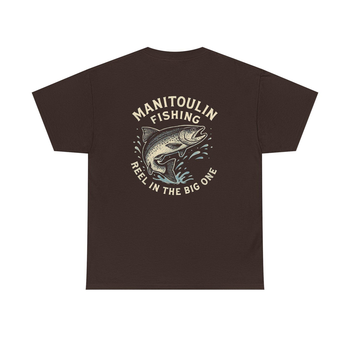 Manitoulin Fishing Unisex Heavy Cotton Tee, Fishing Shirt, Outdoor Apparel, Nature Lover Gift, Summer Wear, Casual Fishing Tee