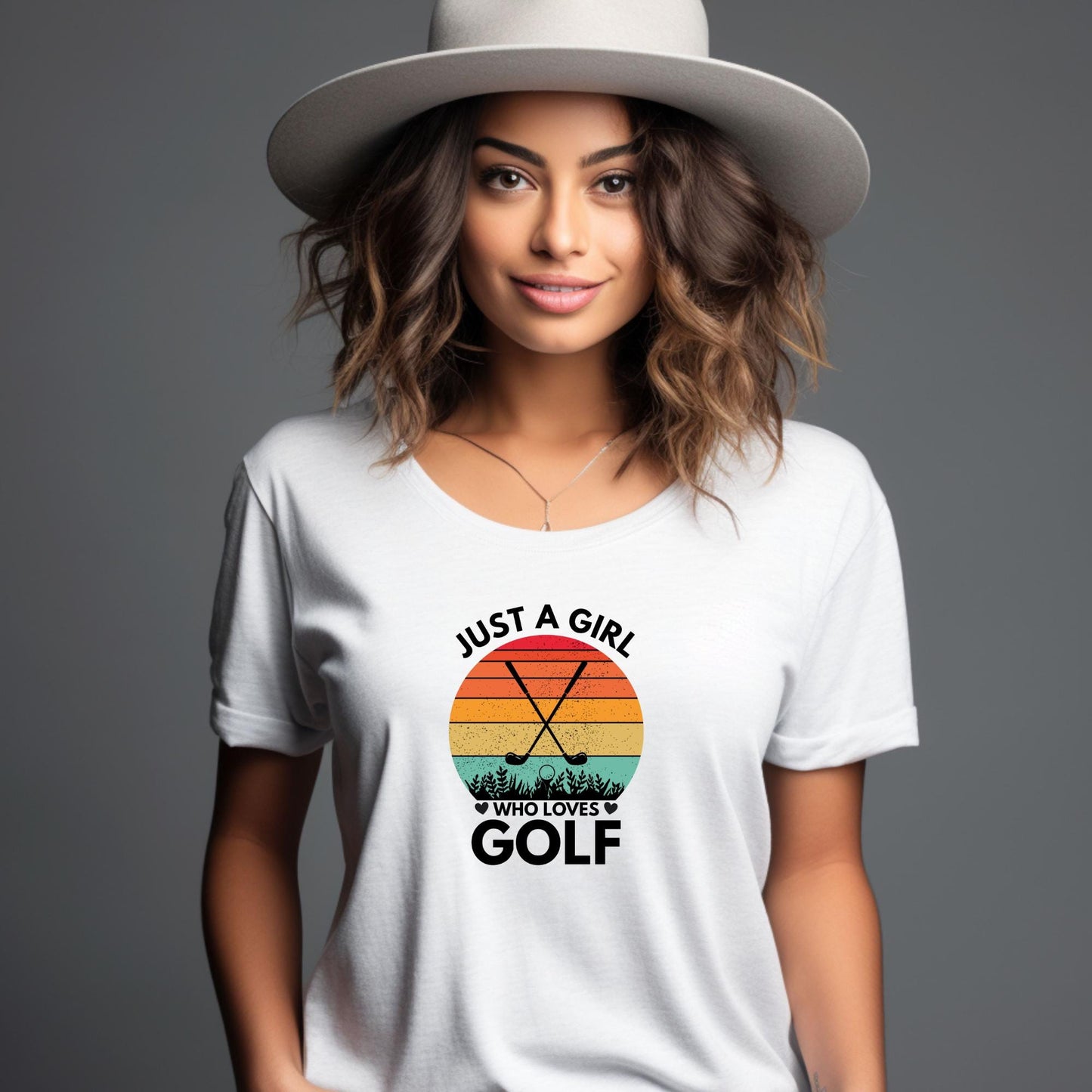 Just a Girl Who Loves Golf Women's Tee - Perfect Gift for Golf Enthusiasts, Sports Lovers, Summer Vibes, Fashionable Casual Wear, [...]