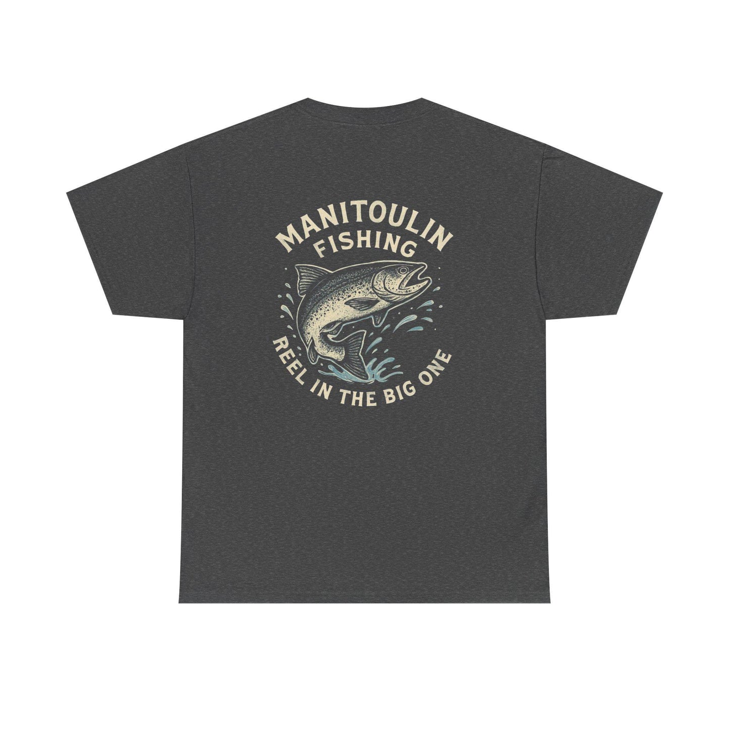 Manitoulin Fishing Unisex Heavy Cotton Tee, Fishing Shirt, Outdoor Apparel, Nature Lover Gift, Summer Wear, Casual Fishing Tee