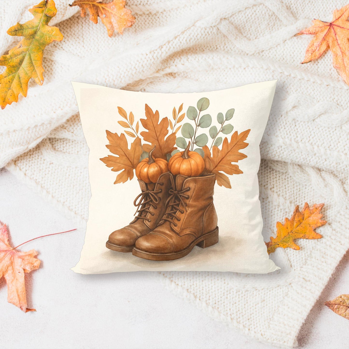 Printable Autumn Wall Art Bundle – Cozy Fall Decor – Pumpkin Boots, Mug Stack, Mailbox and Ladder – JPEG & PNG – Instant Download