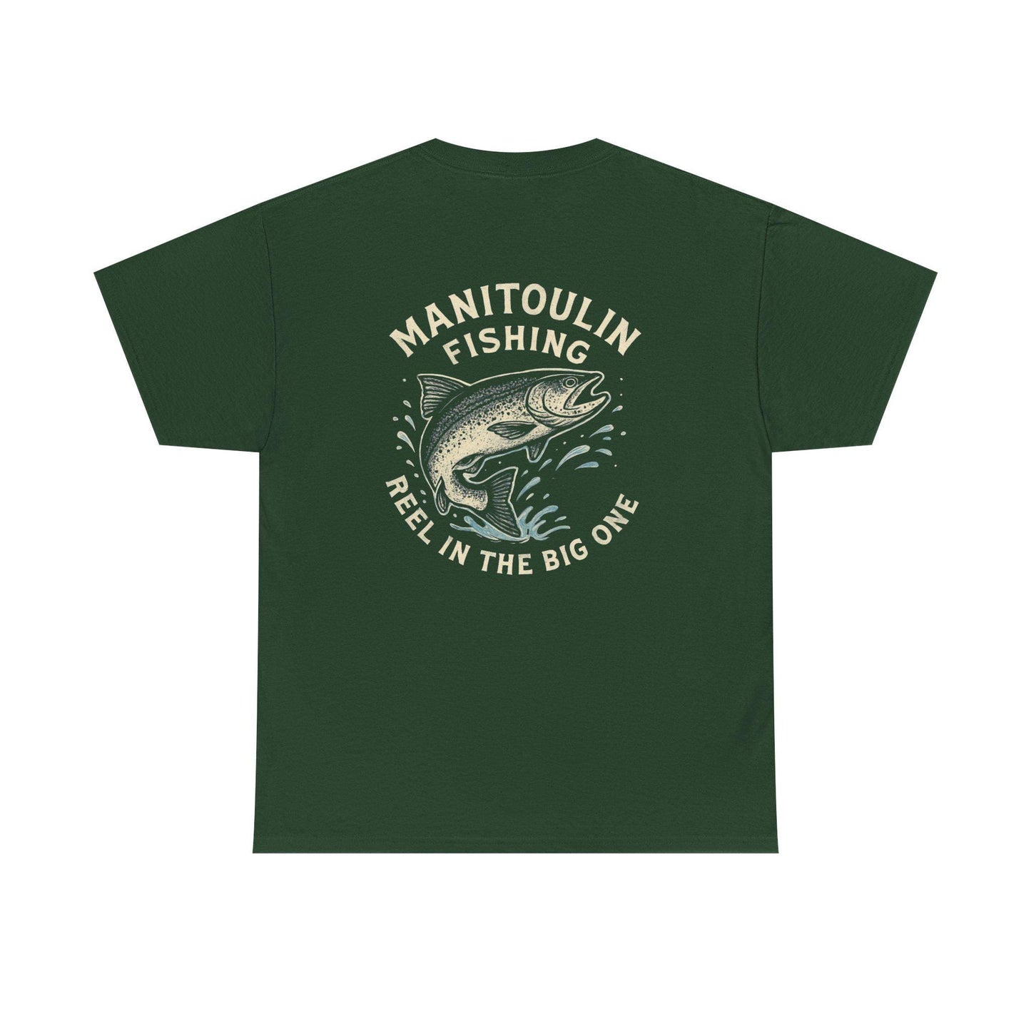 Manitoulin Fishing Unisex Heavy Cotton Tee, Fishing Shirt, Outdoor Apparel, Nature Lover Gift, Summer Wear, Casual Fishing Tee