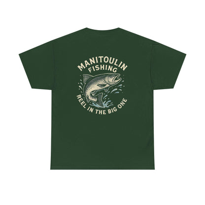 Manitoulin Fishing Unisex Heavy Cotton Tee, Fishing Shirt, Outdoor Apparel, Nature Lover Gift, Summer Wear, Casual Fishing Tee