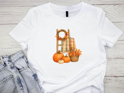 Printable Autumn Wall Art Bundle – Cozy Fall Decor – Pumpkin Boots, Mug Stack, Mailbox and Ladder – JPEG & PNG – Instant Download
