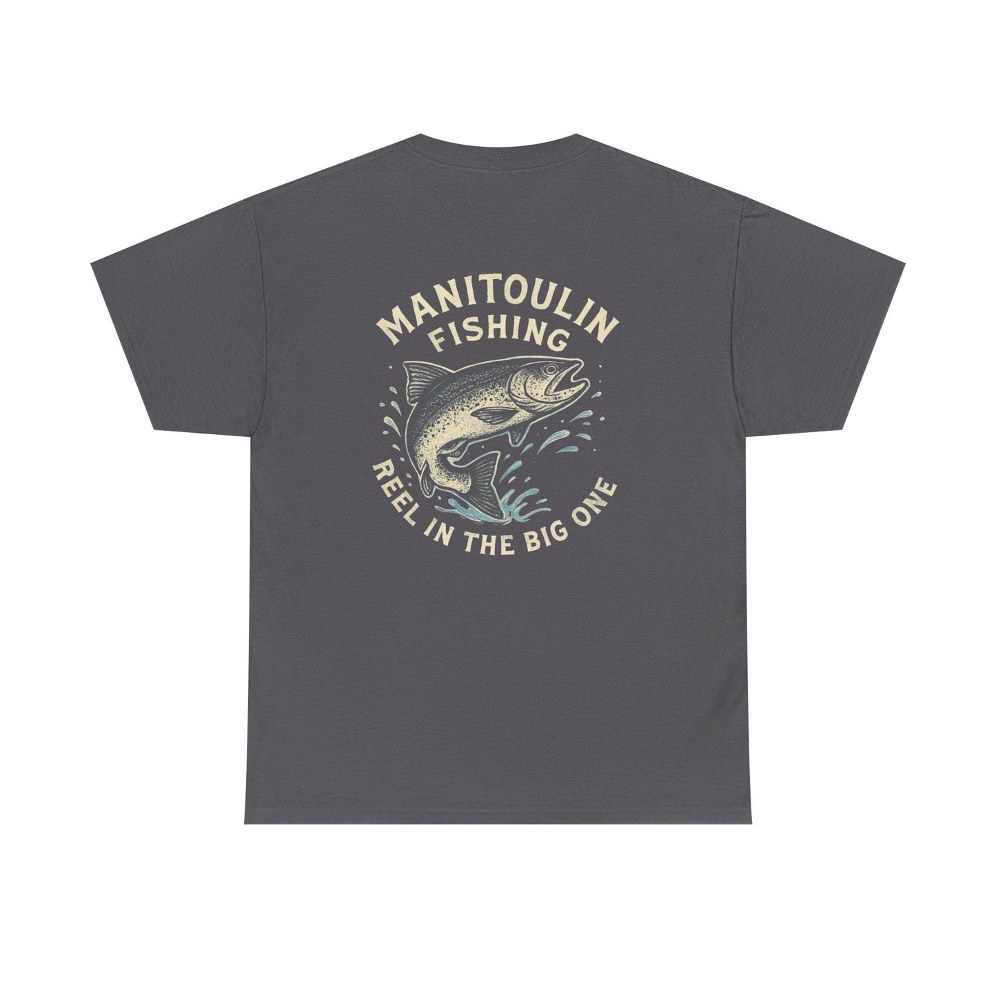 Manitoulin Fishing Unisex Heavy Cotton Tee, Fishing Shirt, Outdoor Apparel, Nature Lover Gift, Summer Wear, Casual Fishing Tee